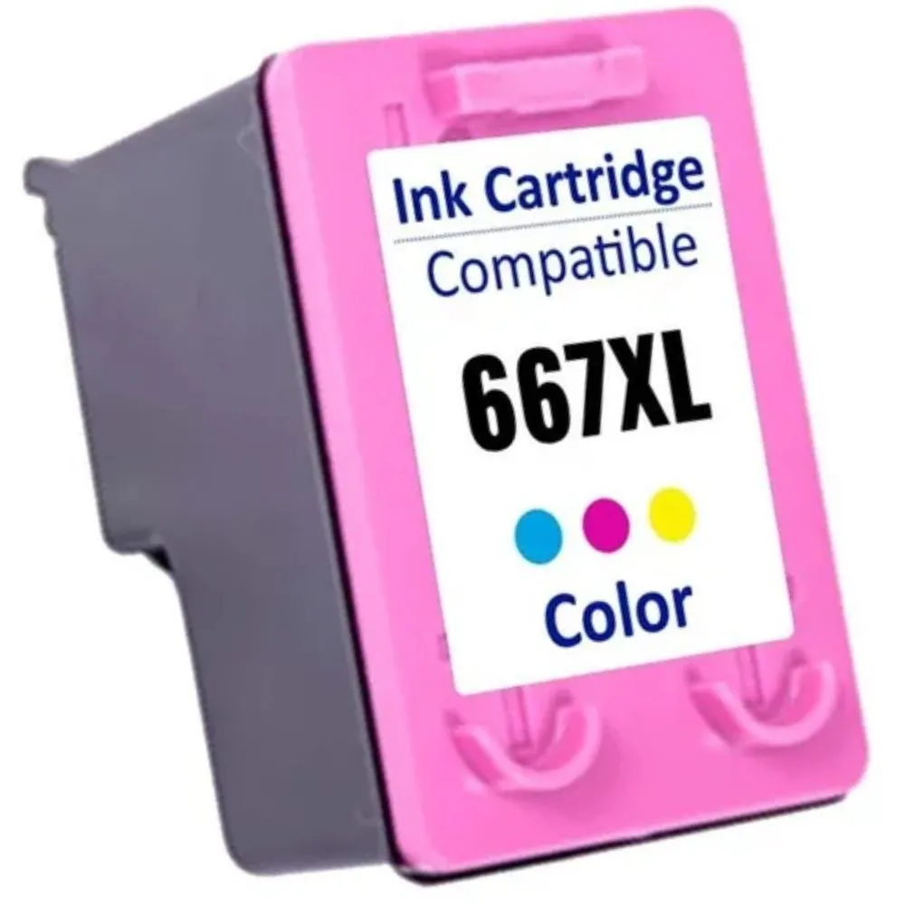 CARTUCHO DE TINTA COMPATÍVEL HP 667XL COLORIDO-ALTO RENDIMENTO E IMPRESSÃO DE QUALIDADE