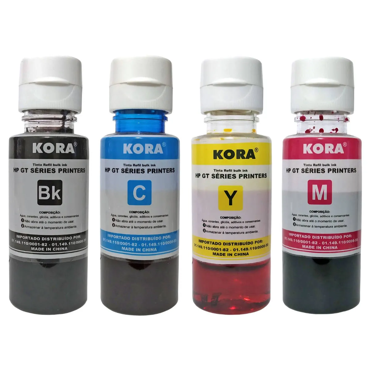 KIT TINTA REFIL COMPATÍVEL C/ HP GT 4 CORES 70ML BULK INK  (ECONOMIA + GARANTIA)