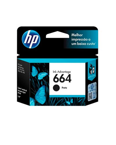 Cartucho HP 664 preto Original 2ml