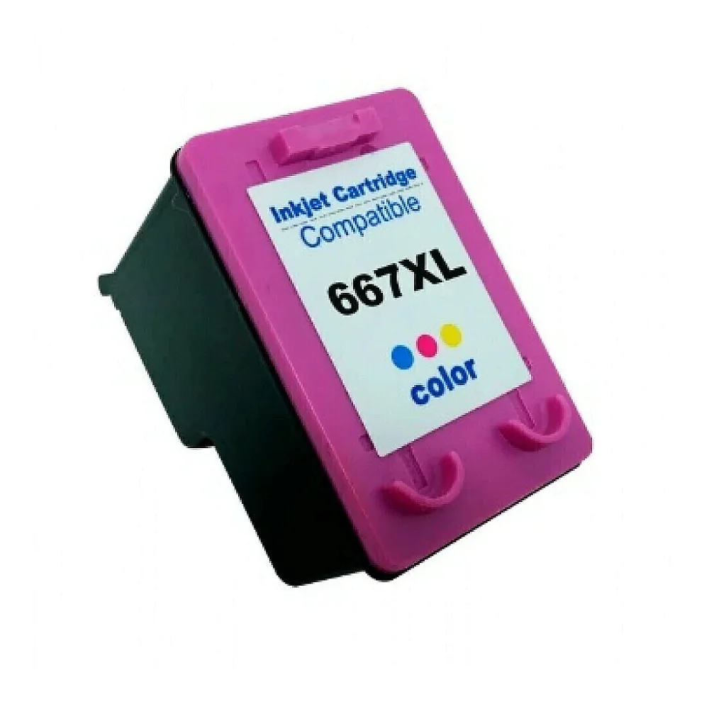 CARTUCHO DE TINTA HP COMPATIVEL 667XL COLORIDO -12ML